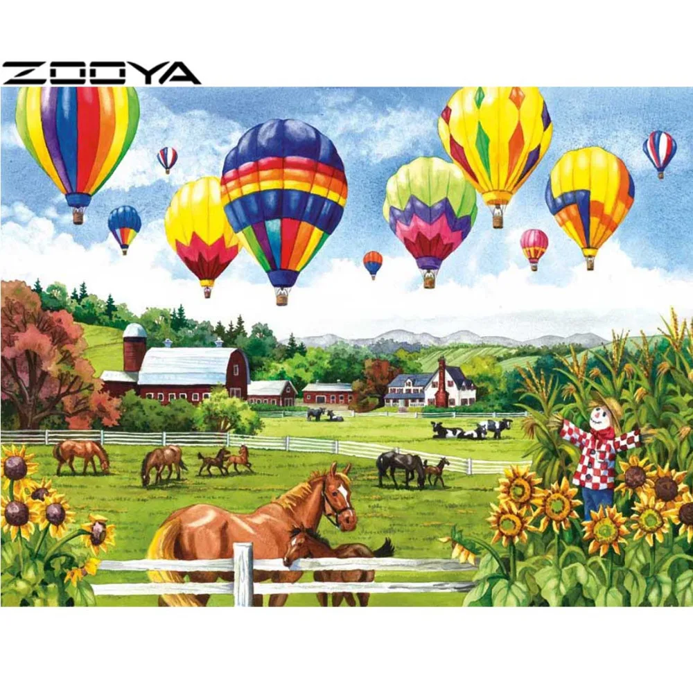 Алмазная вышивка ZOOYA сценическая Наклейка на стену с воздушным шаром 3d сделай сам