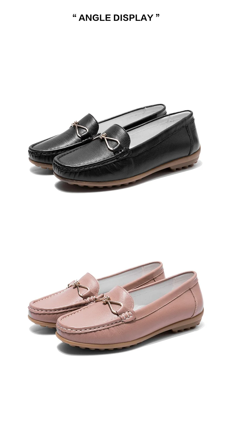 AOKANG/Новое поступление женские туфли на плоской подошве кожаные туфли лоферы, балетки; удобная; мягкая женская обувь; zapatos mujer