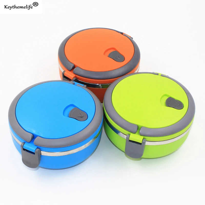 Keythemelife LayerStainless Steel Round Bento LunchBox Ecofriendly