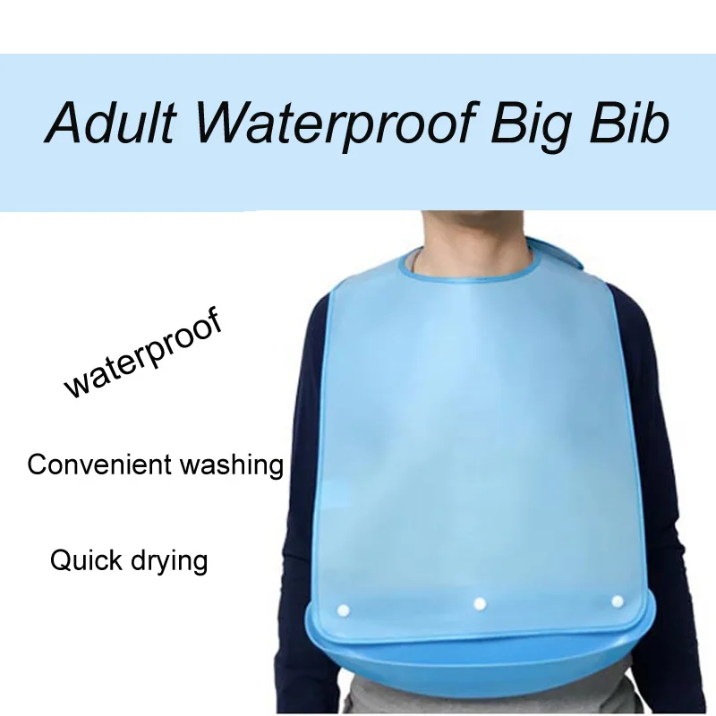 

1PC Waterproof Anti-oil Reusable Waterproof Big Size Adult Elder Mealtime Bib