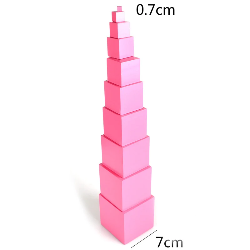 BOHS домашний размер Монтессори ворс высокая розовая башня раннего детства игрушки домашнее издание. 7 см-0,7 см
