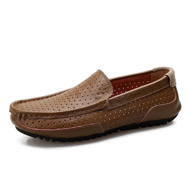 

Men summer genuine leather casual shoes Cowhide Loafers shoes Comfortable Shoes Formal mesh Shoes Flats Vintage Moccasin