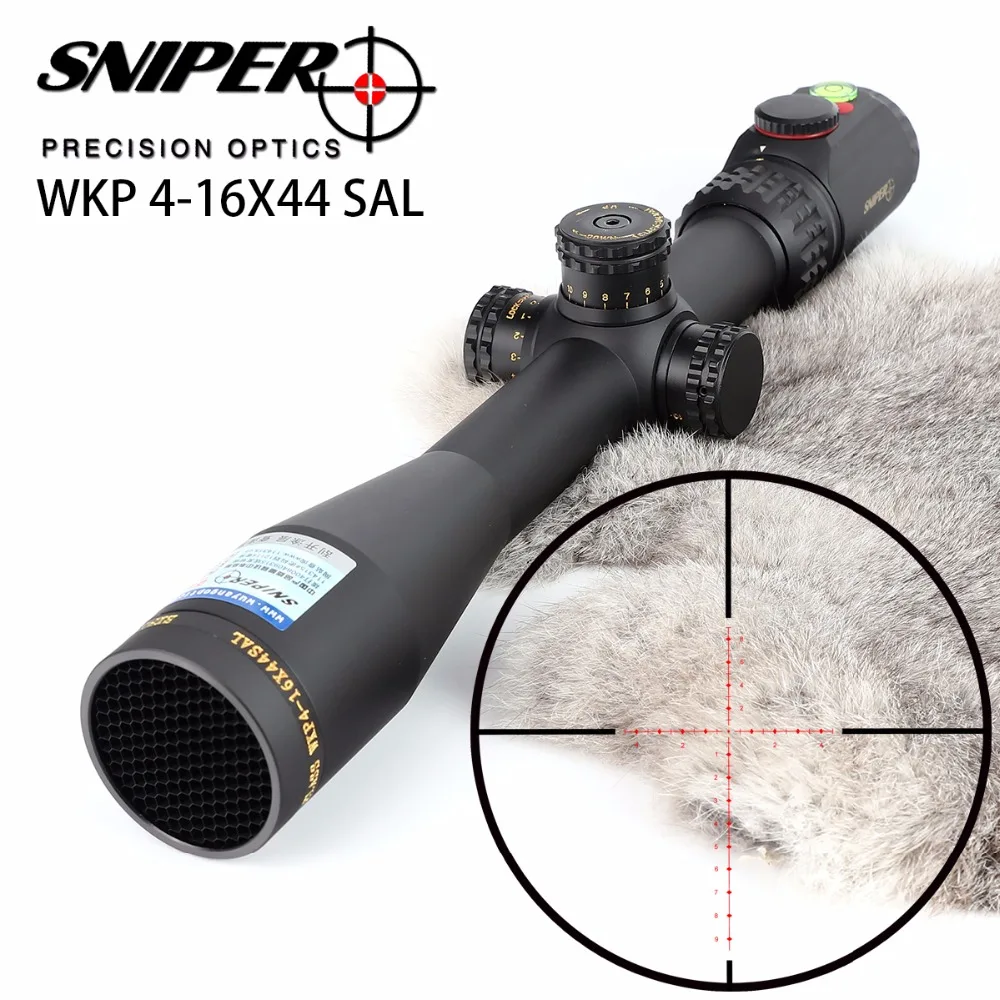 SNIPER WKP 4-16X44 SAL Охотничья винтовка Сфера Боковая регулировка параллакса Регулировка стекло гравированная сетка RG освещенная с пузырьковым