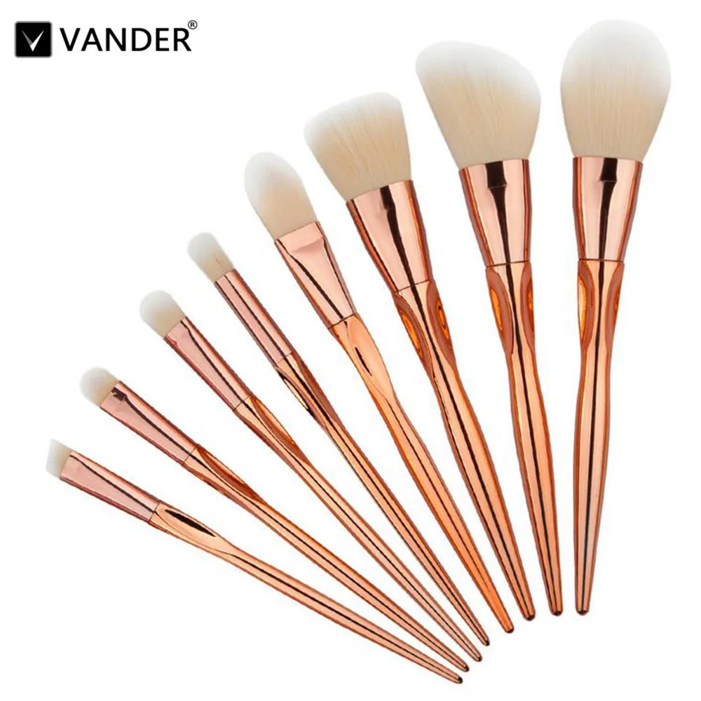 10pcs/set Rose Gold Handle Makeup Brushes Set Beauty Cosmetics