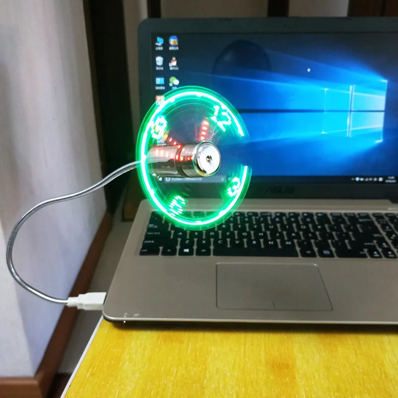Креативные USB мини часы светодиодный светильник USB вентилятор время часы регулируемые настольные часы Портативный Гибкий крутой гаджет Отображение времени