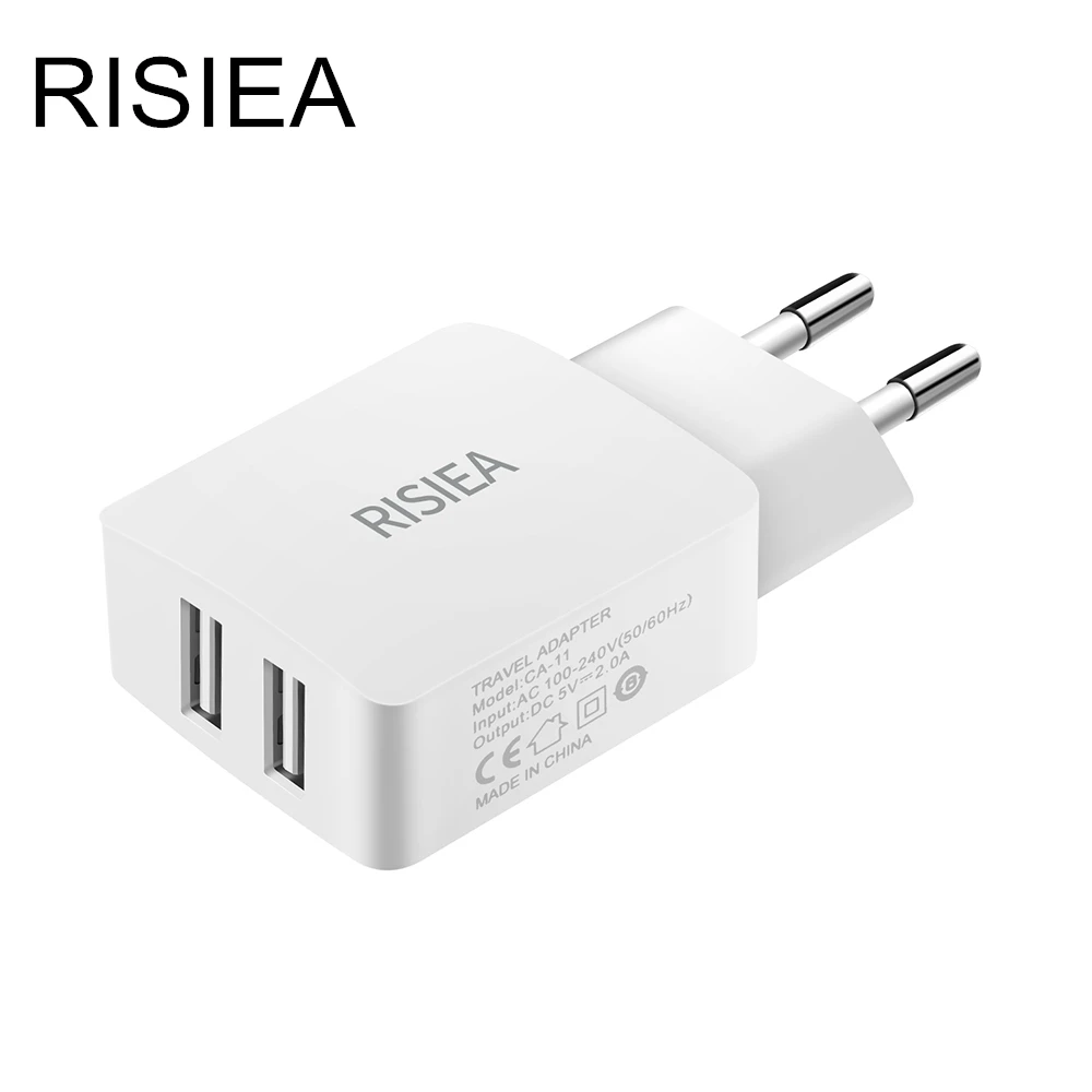 

RISIEA 2A USB Charger Mobile Phone Charger 2 Port USB Fast Charging Micro USB Cable for Samsung Xiaomi Huawei Tablet