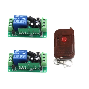 

Free Shipping Wireless Remote Control Switch System 1Transmitter & 2Receiver Access/Door Control System Momentary 315/433MHZ