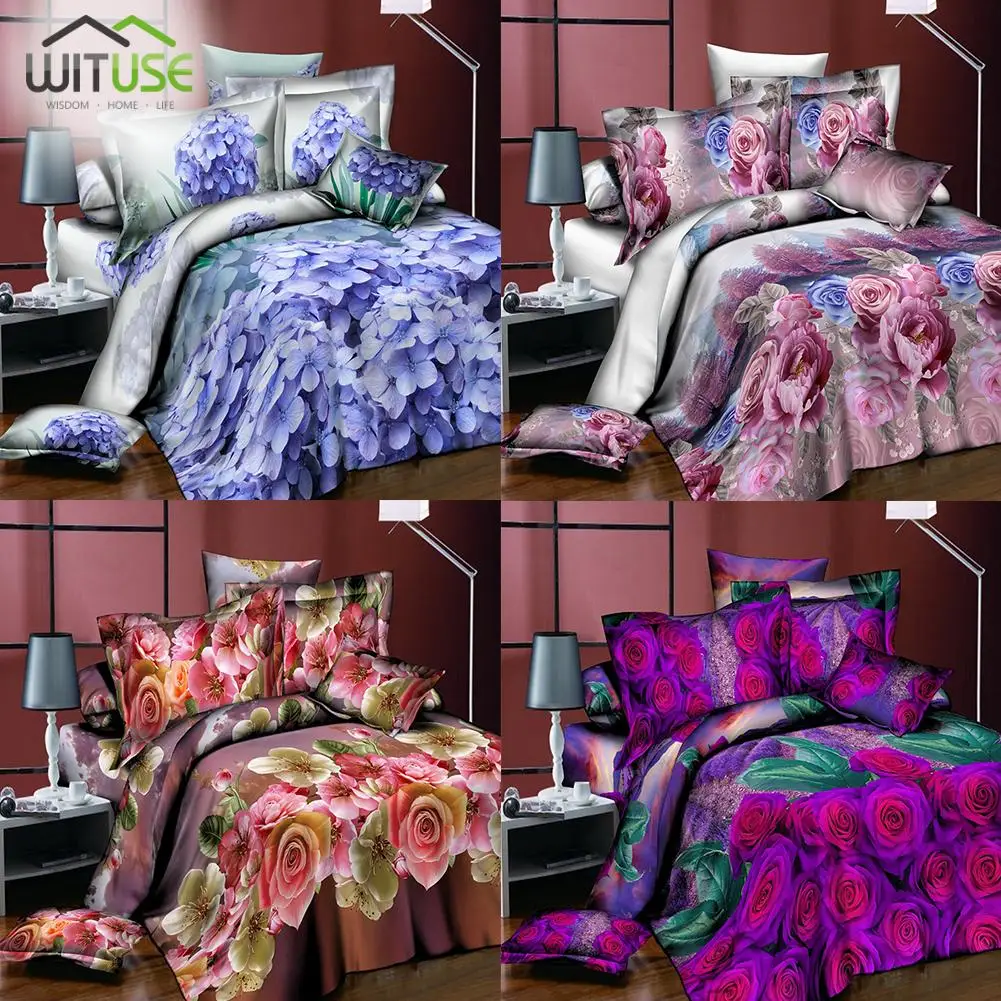 

3Pcs Rose Animal Print 3D BEDDING SET FLOWER PRINT soft DUVET COVER LIFELIKE BEDCLOTHES WITH PILLOWCASE For Queen Bed home decor