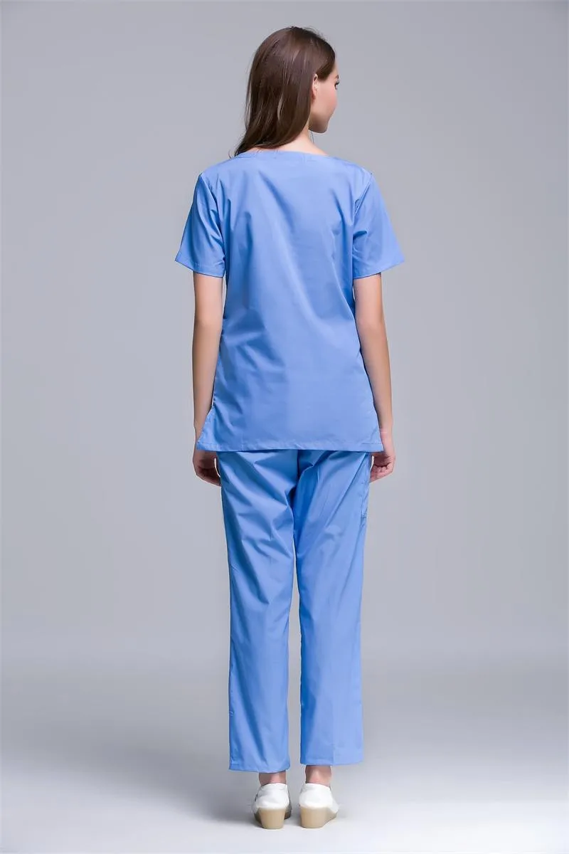 Viaoli летние новые хирургические платья мода молния дизайн v-образным вырезом медсестры носить салон красоты стоматологическая клиника