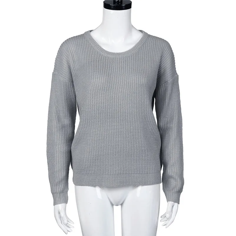 HOT sell sweaters fashion 2018 women Solid Casual Loose Fall Winter Sweater Long Sleeve female Knitted Tops Invierno O09#N (1)