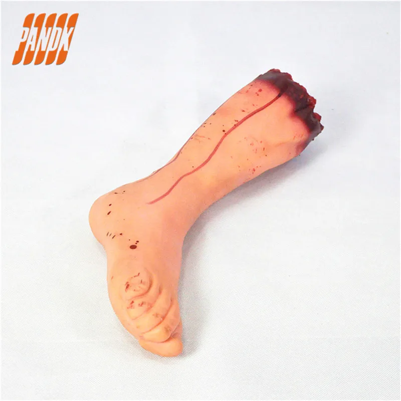 Life Size Body Part SEVERED BLOODY ZOMBIE FOOT Creepy Haunted House Horror Prop 
