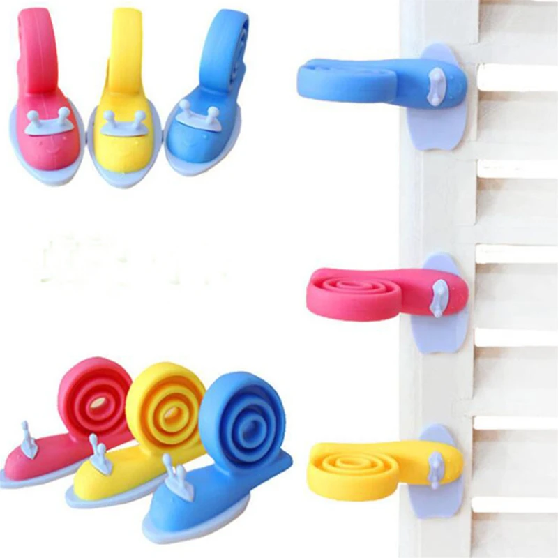 

3 Pcs Plastic Baby Safety Veiligheid Gridad Snail Shape Cabinet Door Stopper Lock Porte Enfant Securite Cartoon door stopper