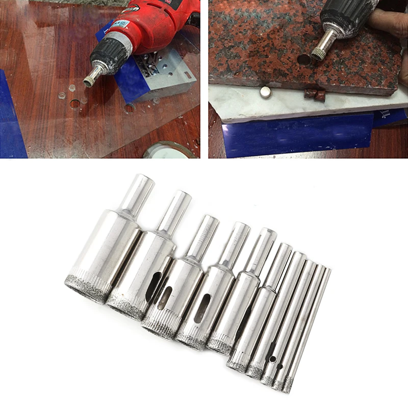 10 Pcs Diamond Tool Diamond Drill Bit Set 3mm to 18mm Diamond Tools Hole Saw Use for Glass
