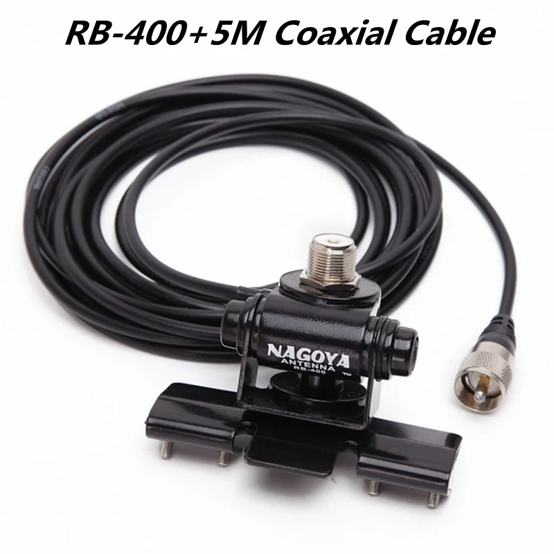 

Nagoya RB-400 Car Antenna Mount Bracket Clip with 5M Extension Coaxial Feeder Cable for Baofeng TYT QYT Baojie Mobile Radio
