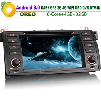 

Autoradio DAB+ Android 8.0 GPS Navi WiFi 3G Radio RDS BT CD USB OBD SD DVR DVB-T2 Car CD player For BMW 3er E46 Rover 75 MG ZT