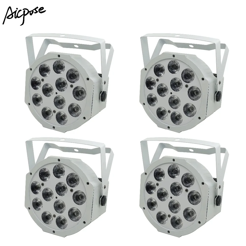 

4Pcs/lots 12x12w RGBW 4 in 1 White Shell Led Par Light 12*12W 4in1 Stage Lighting For Wedding Bar DJ Disco Lighting