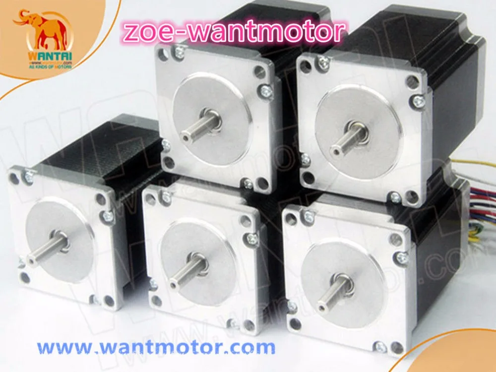 

DE ship and EU free!Wantai 5pcs Nema 23 stepper motor dual shaft 57BYGH633B 6wires 270oz-in 78mm 3A CNC Router