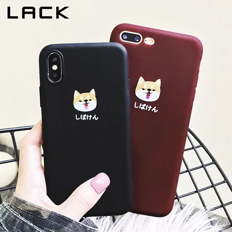 LACK Cartoon Dog Phone Case For iphone X Case For iphone 6