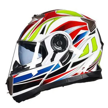 

Professional Double Lens GXT Flip Up Motorcycle Helmet Men Full Face removable and washable liner DOT approved Moto Casco Casque