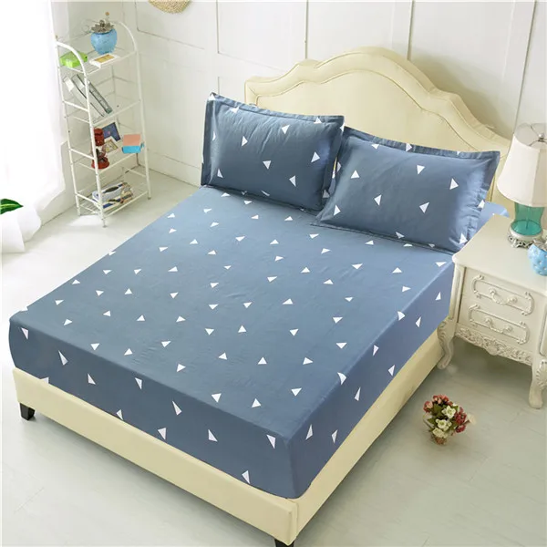 Floral Printed Fitted Sheet and Pillow Case Polyester Mattress Cover
