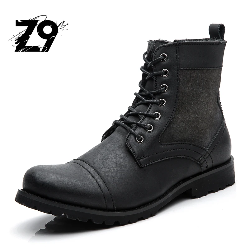 En Ligne Top nouveaux hommes bottes mode casual haute chaussures cowboy style de haute qualité dentelle up classique en cuir cheville marque conception saison d hiver