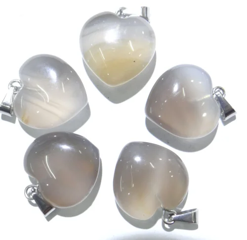 Натуральный камень кварц Кристалл Опал тигровый глаз белый бирюза микс камень подвеска в форме сердца для diy ювелирных изделий ожерелье 30 шт - Окраска металла: NO.3