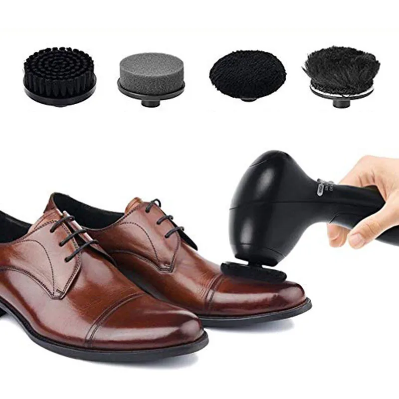 

2019 Portable Handheld Automatic Electric Shoe Brush Shine Polisher for Leather Bags Car Seat Cleaning Set Battery Powered
