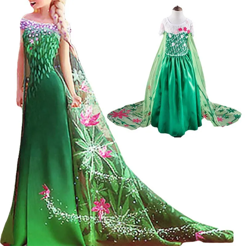 2-7Years Anna Elsa Dress Girls Snow Queen Dress Elsa Anna Costume Kids Halloween Cosplay Princess Dress Girls Summer Party Dress цена 2-7Years Anna Elsa Dress Girls Snow Queen Dress Elsa Anna Costume Kids Halloween Cosplay Princess Dress Girls Summer Party Dress цены онлайн