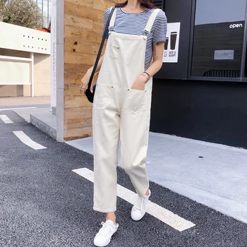 

Autumn High Quality Womens Casual Denim Overalls New Korean Version of the Fashion Wild Jumpsuits Trend Ladies Bib Pants