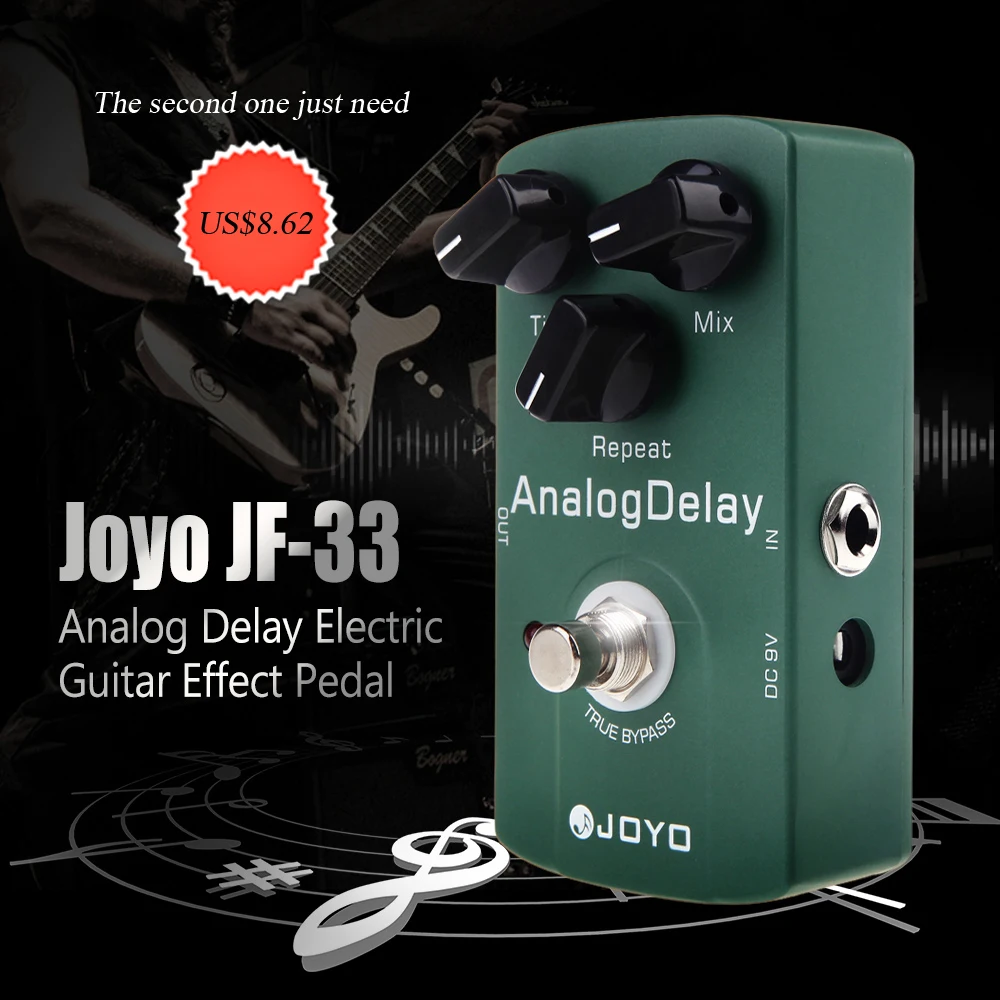 

Joyo JF-33 Analog Delay Electric Guitar Effect Pedal True Bypass High Quality Guitarra Pedal Guitar Accessory