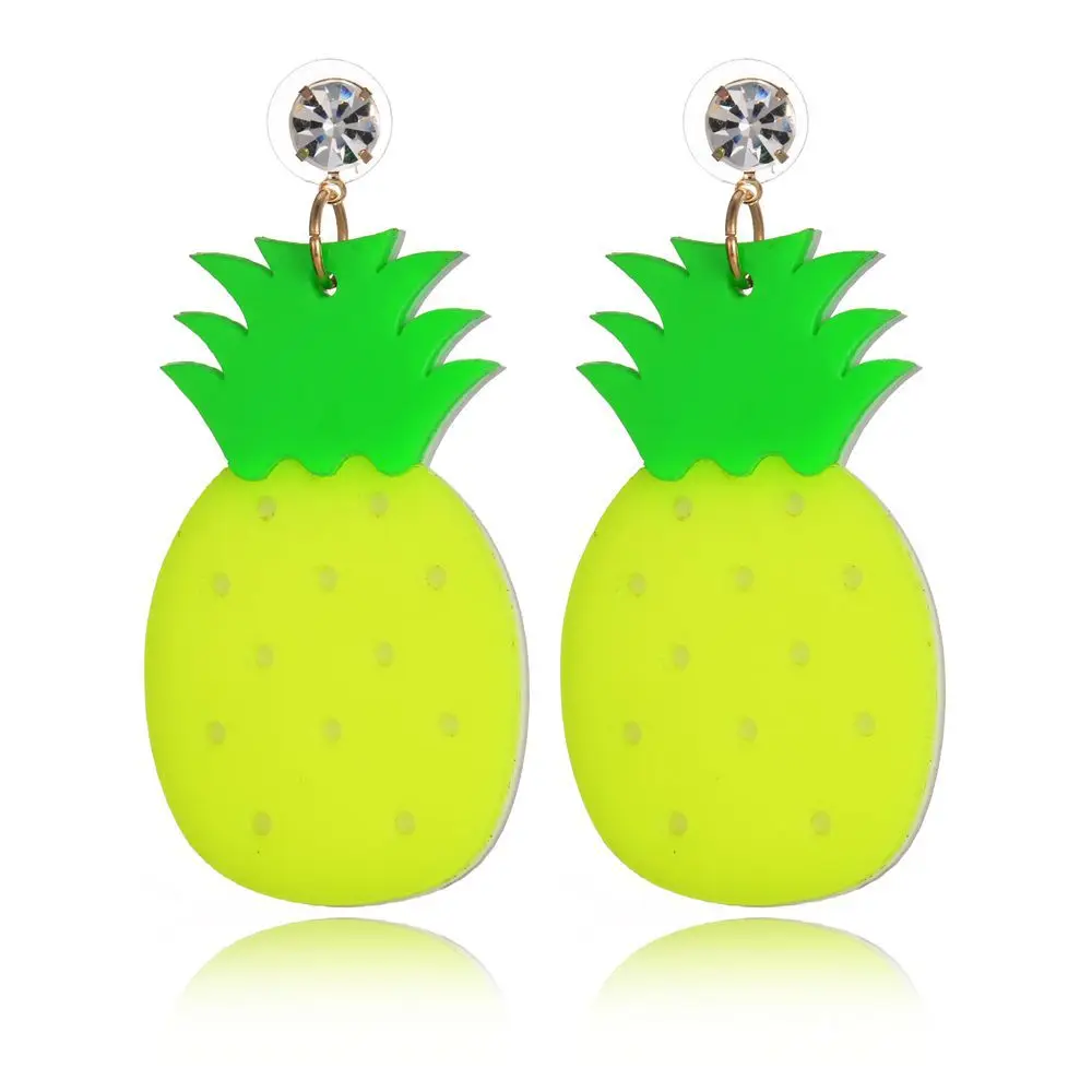 

LUFANG Fashion Jewelry Rhinestones Gold Color Pineapple Drop Earrings Bohemian Cute Big Punk Vintage Crystal Long Earrings Women