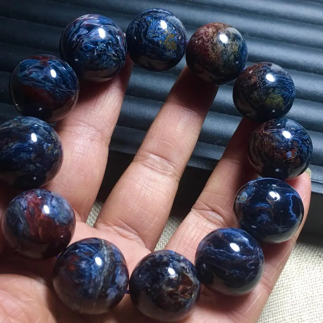 

19.8mm Natural 100% Namibia Pietersite Blue Beads Gemstone Round Bead Bracelets Man Women AAAAA Drop Shipping