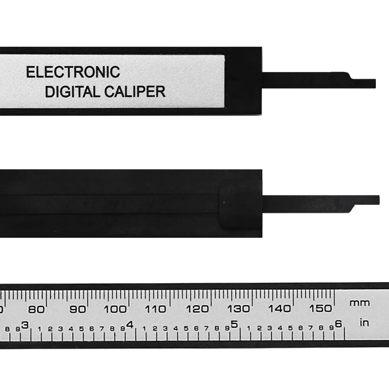 Composto Digital Vernier Caliper De Fibra De Carbono, Régua Eletrônica, 6 