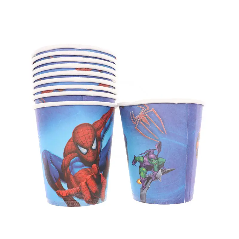 Человек-паук вечерние принадлежности Салфетка скатерть попкорн поставки чашки столовые приборы вечерние украшения для дня рождения Дети