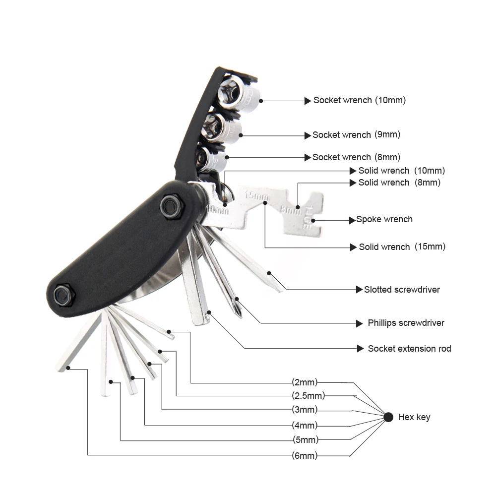 cheap hot 15 in 1 Bicycle Repair Tools Sets Bike Bicycle Multi Repair Tool Kit Hex Spoke Wrench Mountain Cycle Screwdriver Tool