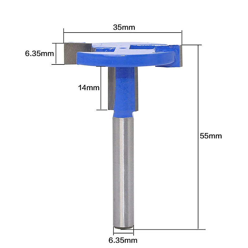 1/4 Inch Straight Shank T Slot Router Bit T-Track Woodwork Milling Cutter Tool 