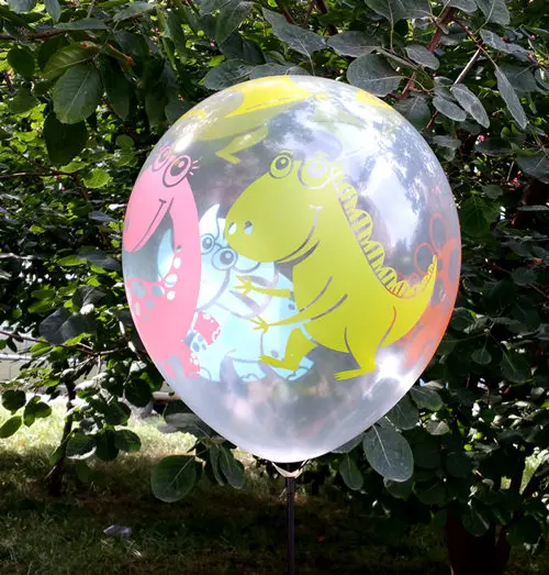 12 inch big clear transparent dinosaur balloons colors children kids party supplies boys Birthday Party Decoration 1