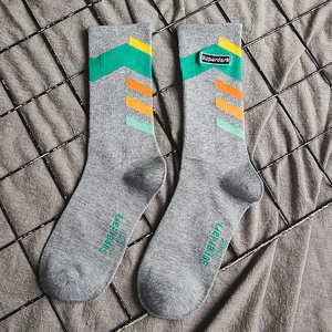 Цветные баскетбольные Носки для скейтбординга Ins в уличном стиле, модные хлопковые носки в стиле хип-хоп, носки без пятки для молодых мужчин и женщин - Цвет: Gray