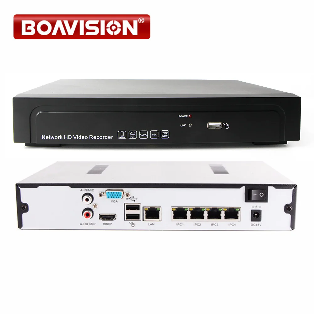 

1U HOUSING 720P 1080P POE NVR 4CH 8CH Network Recorder HDMI&VGA Output Support Onvif P2P Cloud iPhone Android View For IP Camera