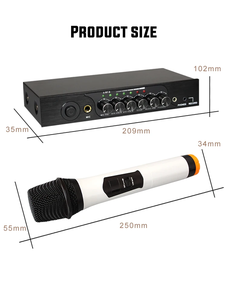 Портативный UHF Bluetooth беспроводной микрофон M6 с регулируемым басом реверберации