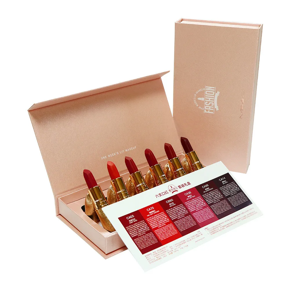 

makeup set cosmet lipstick 6 Colors Lipsticks Set Matte for Waterproof Long-Lasting Moisturizing Make up Lip