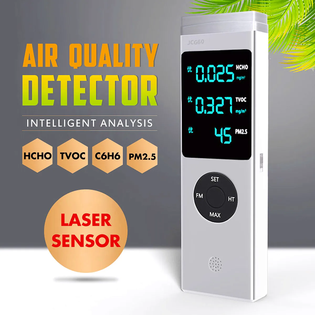 

Smart Home Air Quality Laser Monitor HCHO/TVOC PM2.5 LCD Digital Formaldehyde Detector Tester Gas Analyzer Meter Diagnostic Tool