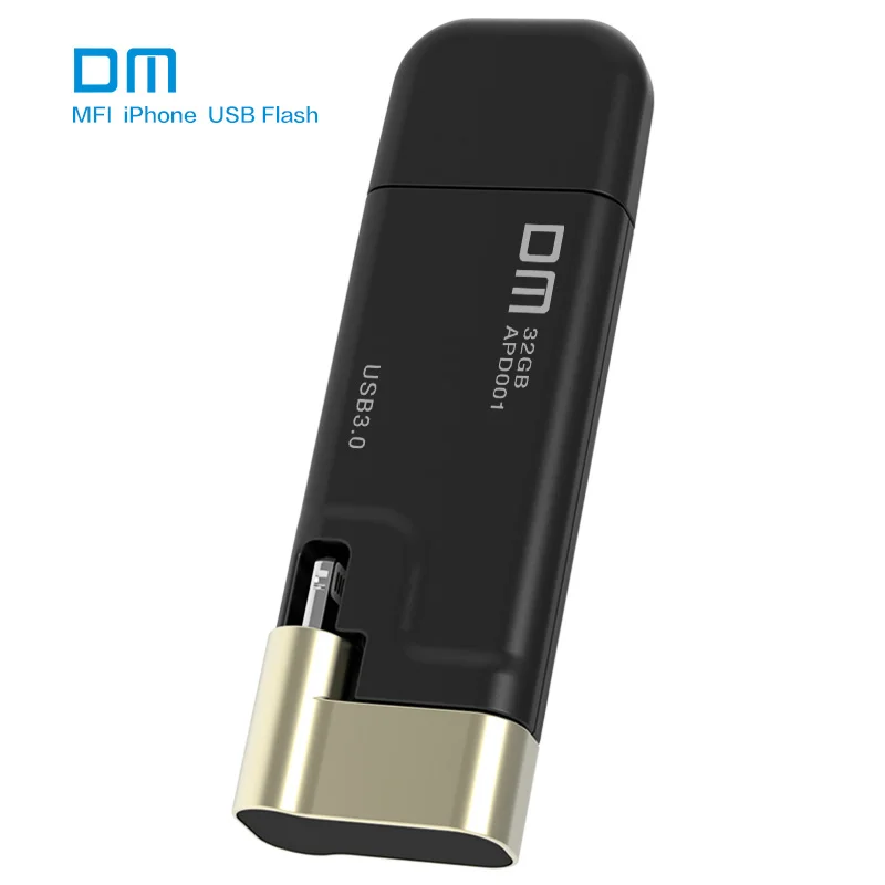 USB флеш накопитель DM APD001 128 ГБ 64 для iPhone X 8 7 6 Plus Lightning металлический u диск MFi iOS10
