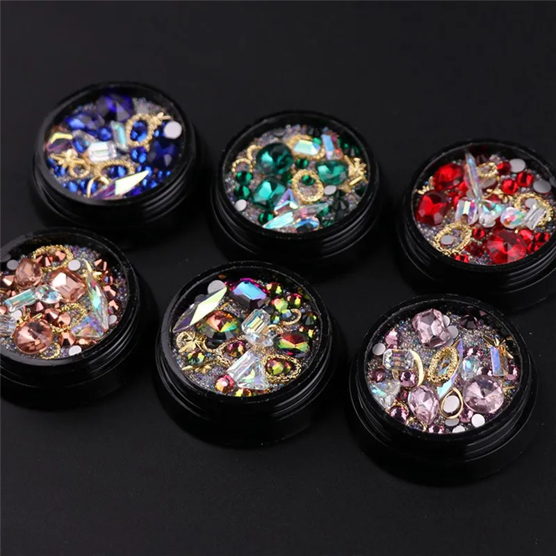 

3D Diy Diamond Stones Crystal Nail Art Box Nail Rhinestones Rhinestone Acrylic Alloy Stud Glitter Manicure Decoration