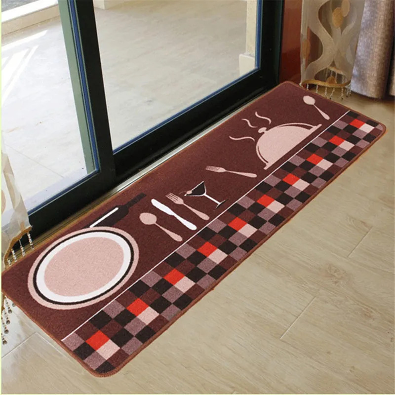 Buy New Long Kitchen Rugs 50x180cm Knife Fork Printed Kitchen Mat Embroidered