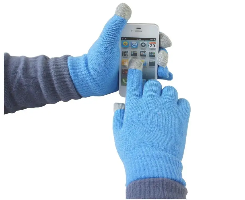 Зимние перчатки для сенсорного экрана утолщенные теплые шерстяные кашемировые однотонные перчатки мужские и женские вязаные перчатки