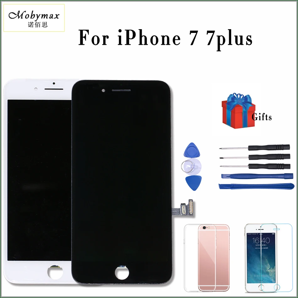 

Mobymax new All Test Work Perfect LCD Display For iPhone 7p lcd Touch Screen Digitizer Assembly Replacement No Dead Pixel+Gifts