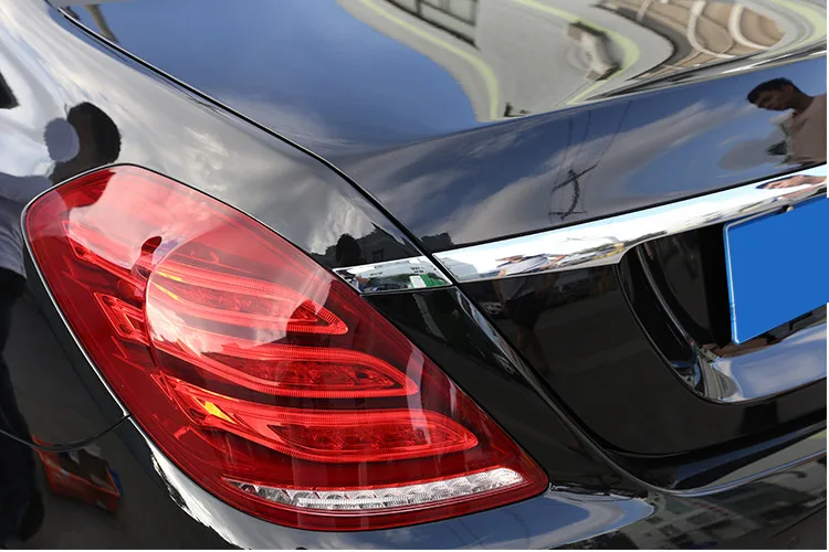 АБС-пластик хром автомобиля задние светодиодные полоски пайетки Накладка для Mercedes Benz S Class W222- автомобильные аксессуары 2 шт./компл