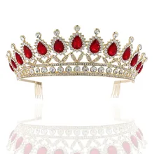 Tocados de corona grandes de la corona de la Reina de la vendimia tiara para novia maquillaje nupcial tocado princesa corona accesorios para el cabello de boda