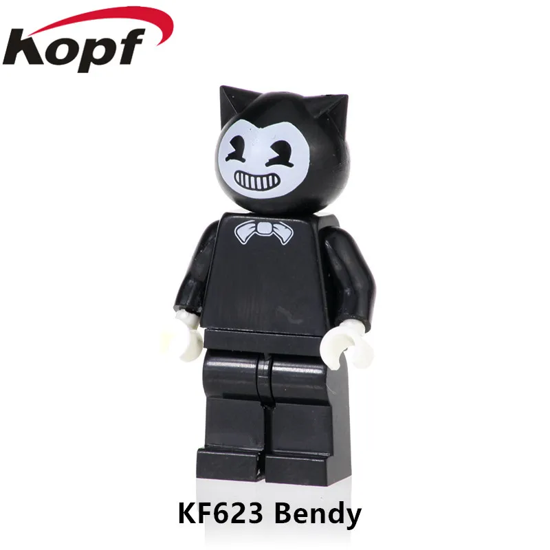 

KF623 Single Sale Thriller Game Bendy And The Ink Machine Building Blocks Green Gremlins Stripe Gizmo Bricks For Children Toys